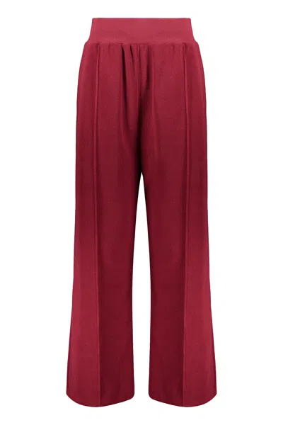 Kenzo Elasticated Waist Trousers In Burgundy