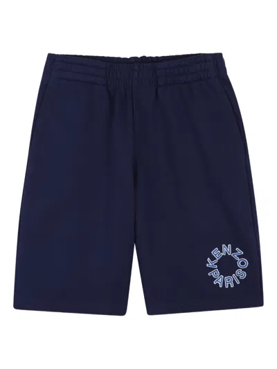 Kenzo Kids' Elasticated-waistband Shorts In Blue