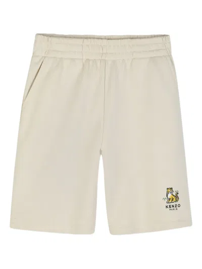 Kenzo Kids' Elasticated-waistband Shorts In Neutral