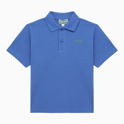 Kenzo Kids' Electric Blue Cotton Polo Shirt With Logo