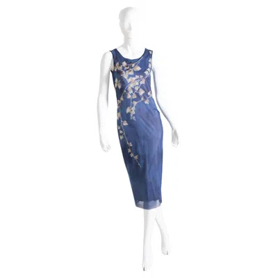 Pre-owned Kenzo Elegant Blue Vintage Dress