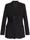 Kenzo Elegant Virgin Wool Logo Jacket In Gray