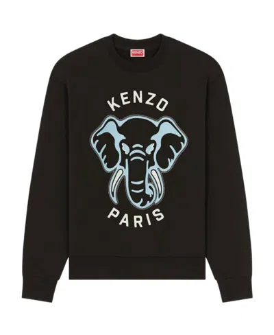 Kenzo Elephant Cotton Sweatshirt In Black