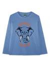 Kenzo Elephant-graphic Long-sleeve T-shirt In Blue