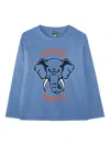 Kenzo Elephant-graphic Long-sleeve T-shirt In Blue