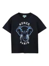 Kenzo Cotton Elephant T-shirt In Blue