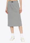 Kenzo Elephant Logo Strass Midi Skirt In Gray