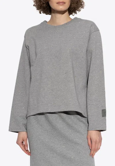 Kenzo Elephant Logo Strass Sweatshirt In Green