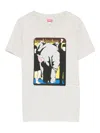 Kenzo Elephant-print Cotton Top In Gray
