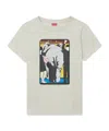 Kenzo Elephant-print Cotton Top In Gray