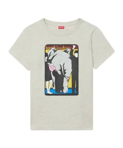KENZO ELEPHANT-PRINT COTTON TOP
