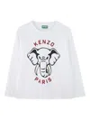 Kenzo Elephant-print Long-sleeve T-shirt In White