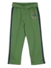Kenzo Elephant-print Track Trousers In Green