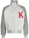 Kenzo Colour-block Logo-print Bomber Jacket In Grey