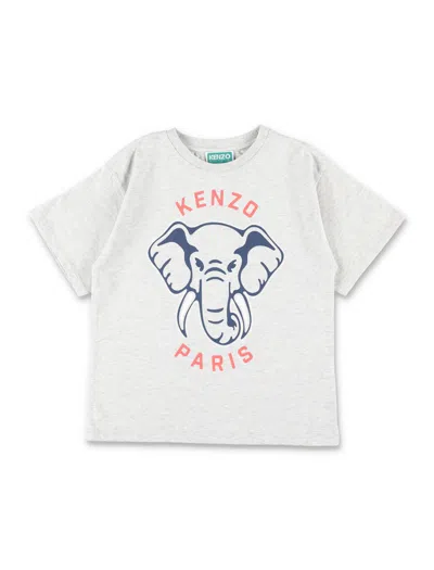 Kenzo Kids' Tee Elephant In Gray