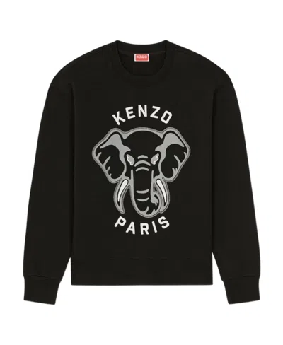KENZO KENZO ELEPHANT VARSITY JUNGLE CREWNECK SWEATSHIRT