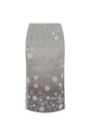 Kenzo Embellished Midi Skirt In Grey/white