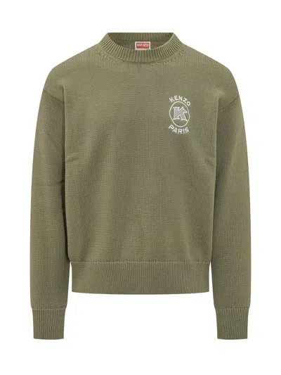 Kenzo Emblem Knit Jumper In Green