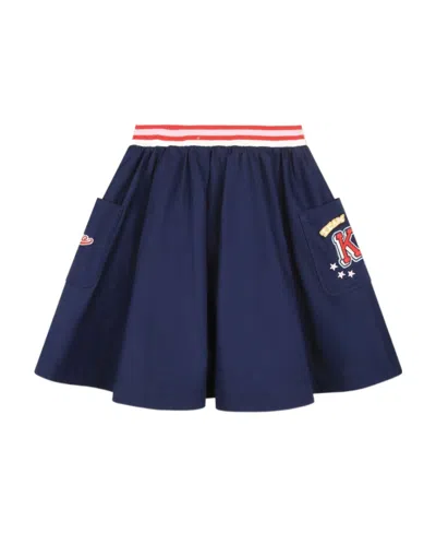 Kenzo Emblem Skirt In Blue
