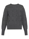 Kenzo Geometric-pattern Knitwear Sweater In Gray
