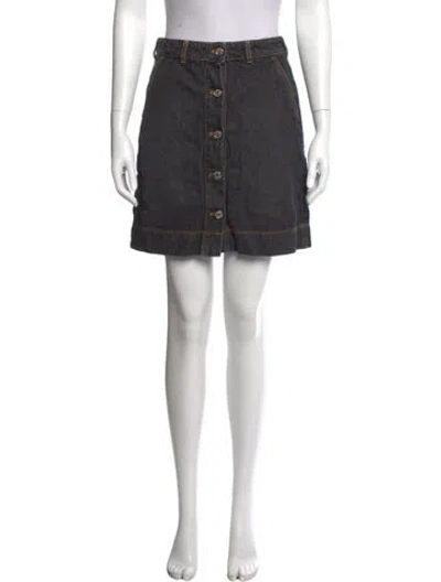Pre-owned Kenzo Embroidered Accent Mini Skirt In Gray