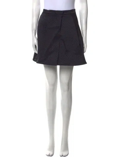 Pre-owned Kenzo Embroidered Accent Mini Skirt W/ Tags In Blue