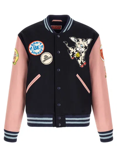 Kenzo Embroidered Badges Wool Jacket In Multi
