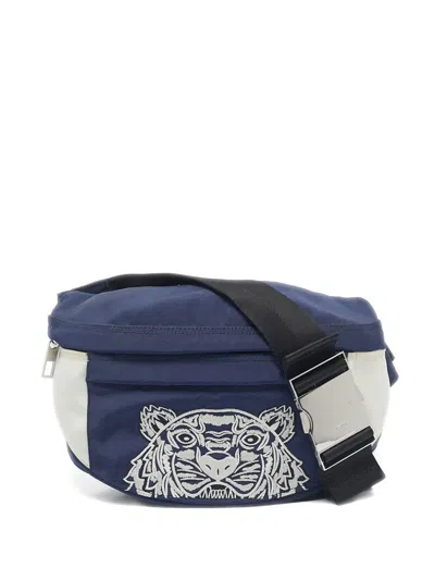 Pre-owned Kenzo Embroidered Belt Bag In Blue