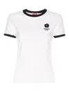 Kenzo White Crewneck T-shirt With Logo Patch On The Front And Contrasting Details In White