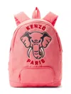 Kenzo Embroidered Canvas Backpack In Pink