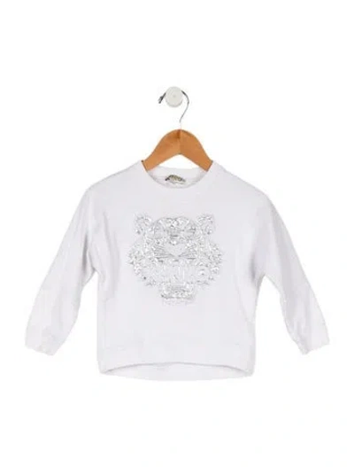 Pre-owned Kenzo Babies' Embroidered Crewneck Sweatshirt In White