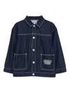Kenzo Embroidered Denim Jacket In Blue