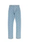 Kenzo Weave Botan Loose Jeans In Bleachedbluedenim