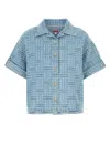 Kenzo Blue Embroidered Denim Shirt