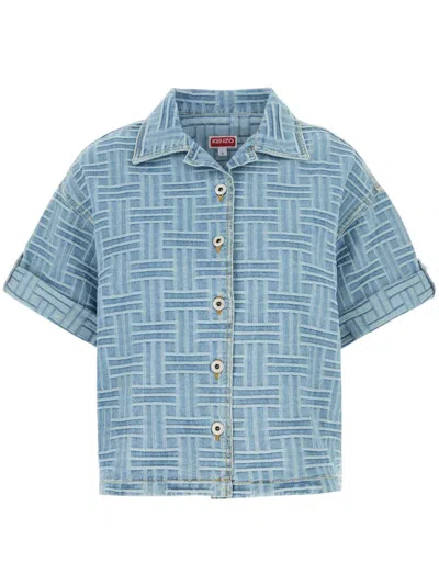 KENZO EMBROIDERED DENIM SHIRT
