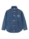 Kenzo Embroidered Denim Shirt In Blue