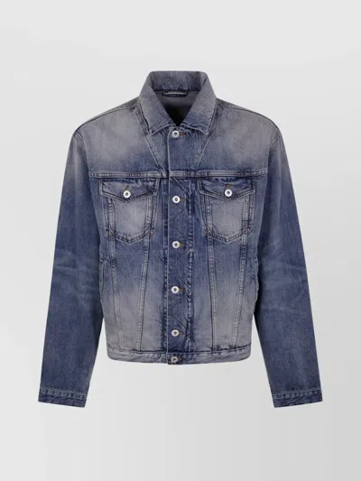 Kenzo Embroidered Detail Blazer Chest Pockets In Blue