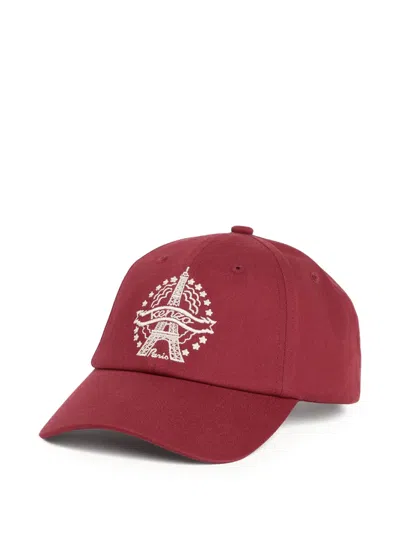 Kenzo Embroidered Graphic Baseball Cap In Bordeaux