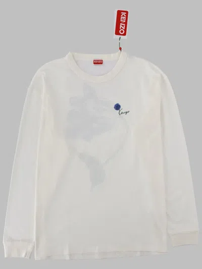 Kenzo Embroidered Graphic Long-sleeve T-shirt In White