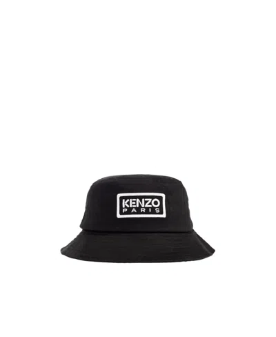 Kenzo Embroidered-logo Bucket Hat In Black