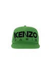 Kenzo Square Oversize Logo Baseball Cap In Green