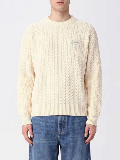 Kenzo Embroidered Logo Cotton And Wool Blend Crewneck Jumper In Neutral