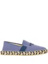 Kenzo Embroidered-logo Cotton Espadrilles In Blue