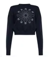 Kenzo Logo Embroidered Cropped Sweatshirt In Black