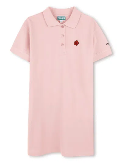 Kenzo Kids' Embroidered-logo Dress In Pink