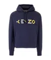 Kenzo Embroidered Logo Hoodie In Black