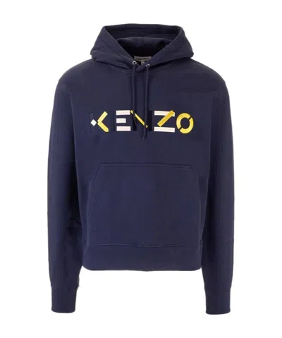 Kenzo Embroidered Logo Hoodie In Black