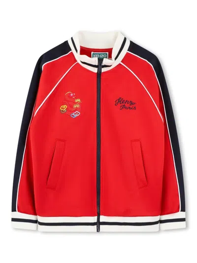 Kenzo Kids' Embroidered-logo Jacket In Red