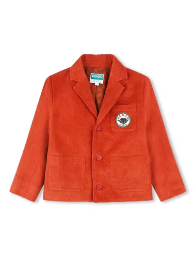 Kenzo Kids' Embroidered-logo Jacket In Orange