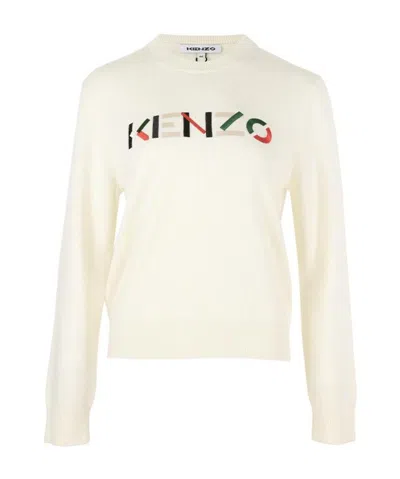 Kenzo Embroidered Logo Pullover In White
